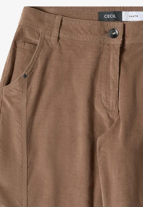 Heller brauner Cord-Hose mit Fronttaschen und Gürtelschlaufen, Marke Cecil.