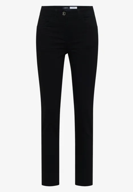 Jean taille haute Slim Leg, coupe slim Black Schlichte schwarze Hose mit geradem Schnitt und schmaler Passform.
