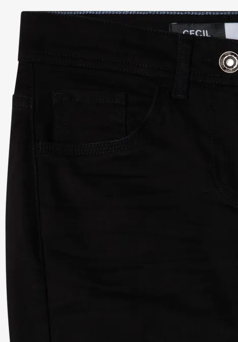 Jean taille haute Slim Leg, coupe slim Black Eng anliegende schwarze Jeans mit Fronttasche und Metallknopf.