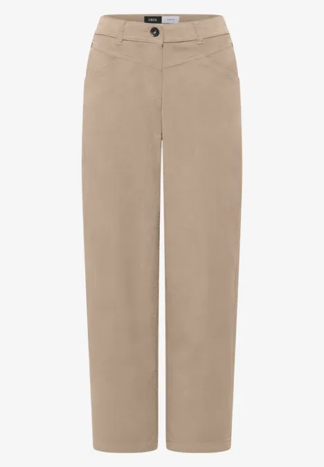 High Waist Wide Leg Hose im Loose Fit silvery beige Schlichte, gerade geschnittene beige Hose aus leichtem Material für lässige Outfits.