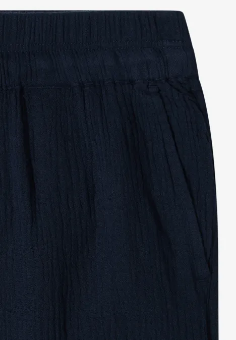 Pantalon bleu marine à taille élastique avec poche latérale