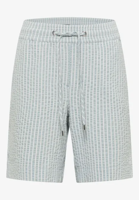 Leichte Baumwoll-Shorts mit zartem Streifenmuster und Tunnelzugbund