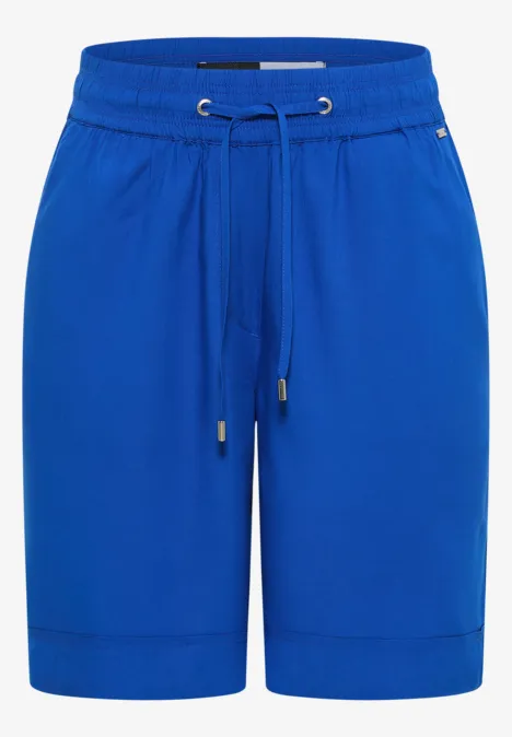 High Waist Wide Leg Shorts im Loose Fit surf blue Blaue, knielange Sweatshorts mit elastischem Bund und Kordelzug