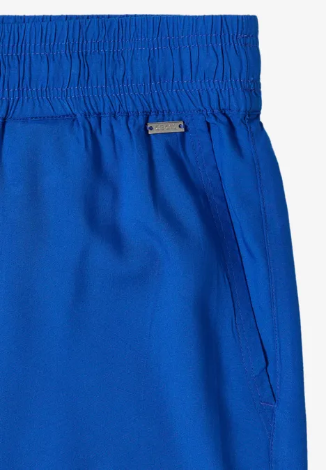 High Waist Wide Leg Shorts im Loose Fit surf blue Knielange blaue Sporthose mit elastischem Bund und Seitentaschen.