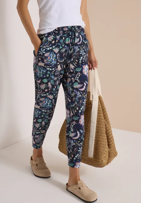 Pantalon taille mi-haute, coupe Slim Leg et ample urban dark blue