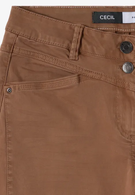 Bruine broek met knopen en Cecil-label in de taille