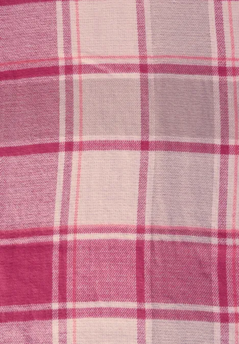 Doubleface Schal mit Fransen cosy coral