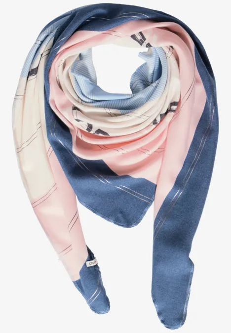 Bedrucktes Tuch crystal blue