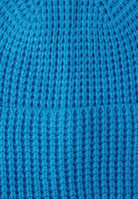 Strickmütze mit Struktur fjord aqua blue