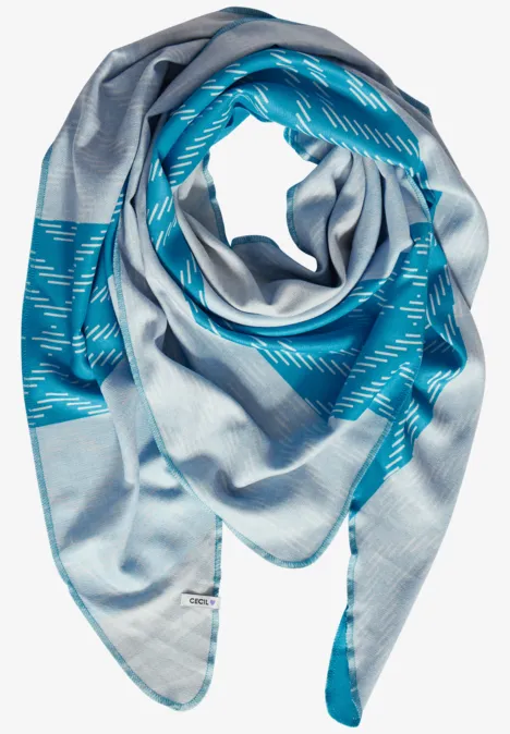 Bedrucktes Dreieckstuch dynamic aqua blue