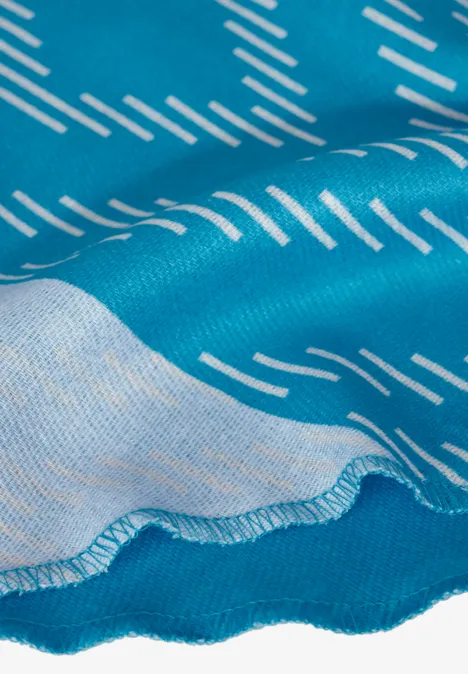 Bedrucktes Dreieckstuch dynamic aqua blue