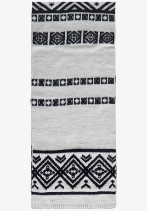 Gemusterter Strickschal smooth silver melange