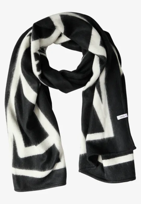 Schal mit grafischem Muster Black
