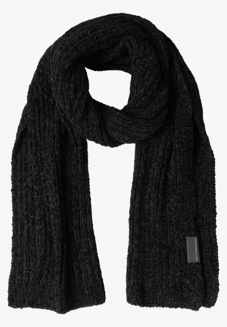 Chenille Schal Black