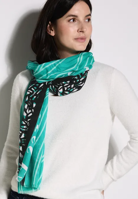 Gemusterter Schal aventurine green