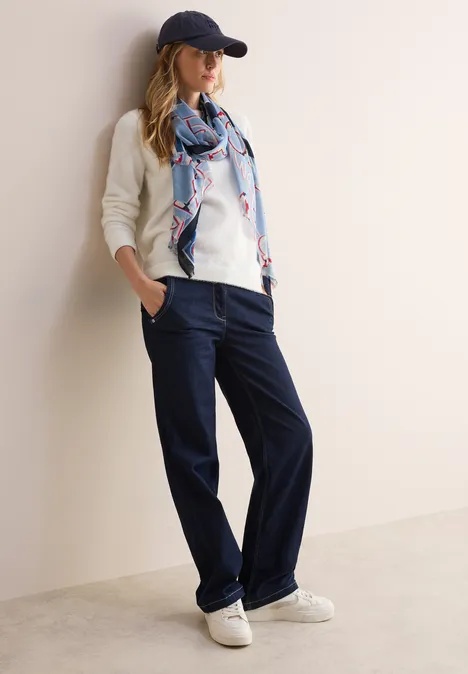 Bedruckter Schal fresh light blue