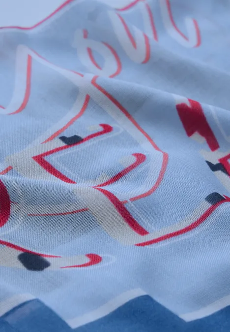 Bedruckter Schal fresh light blue