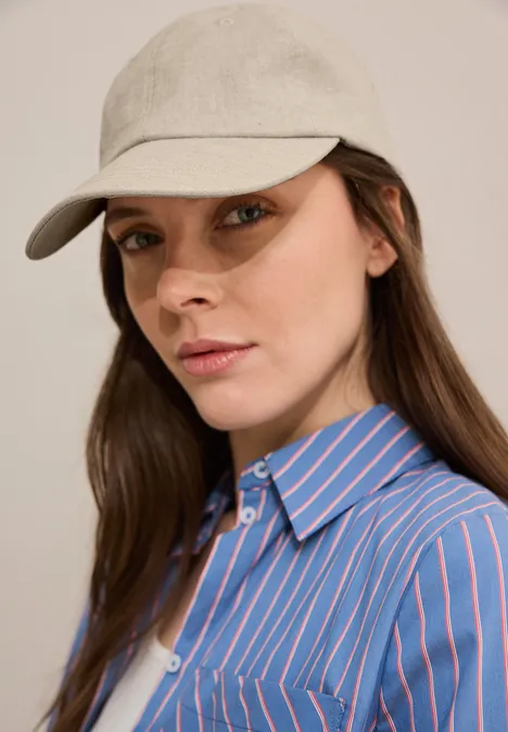 Leinen Cap pumice beige