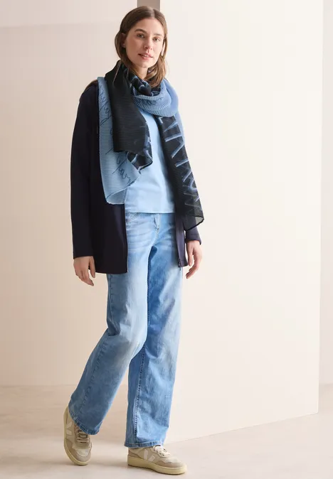 Plissée Schal universal blue