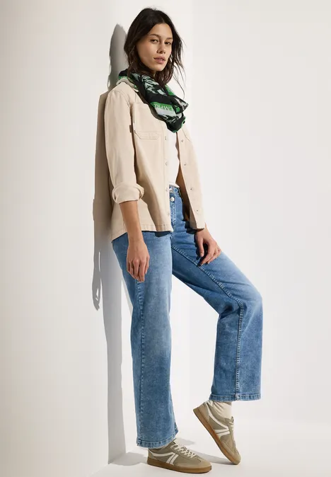 Gemusterter Loop Schal slate khaki