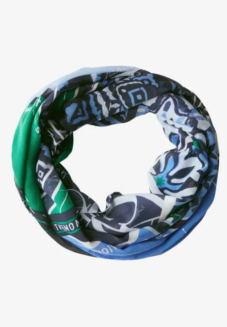 Sjaal met lus en foliedetails universal blue