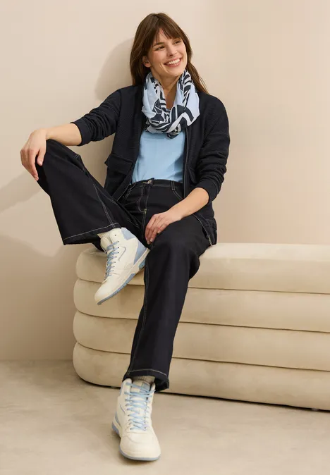 Foulard loop à motifs universal blue