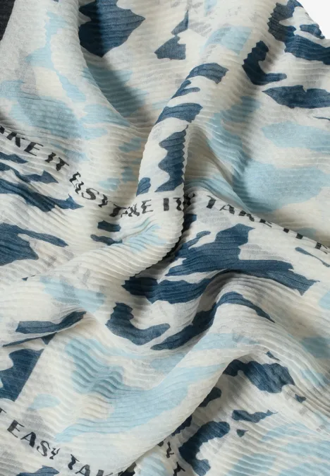 Gemusterter Plissée Schal dark navy blue