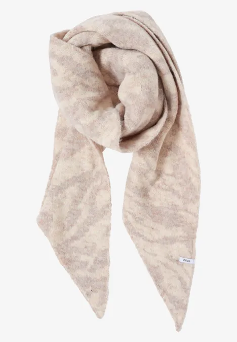 Dreieckstuch mit Zebramuster desert beige melange