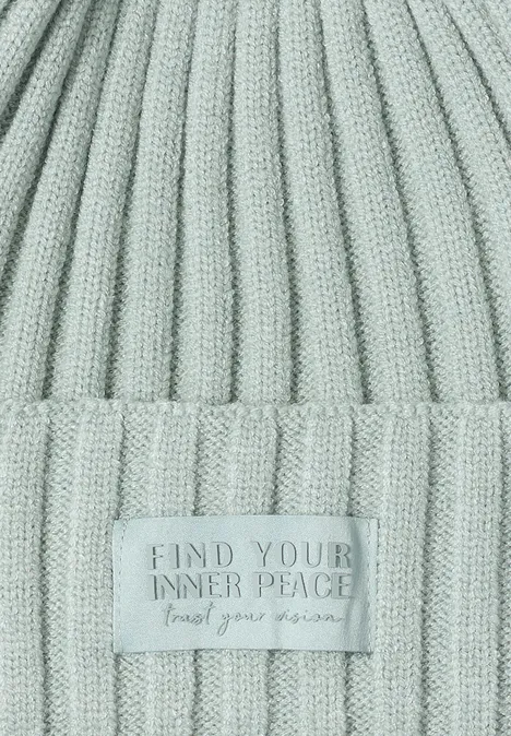 Strickmütze in Unifarbe smoke salvia