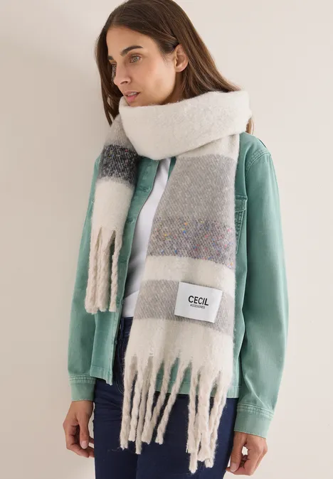 Gestreifter Schal cloudy silver melange