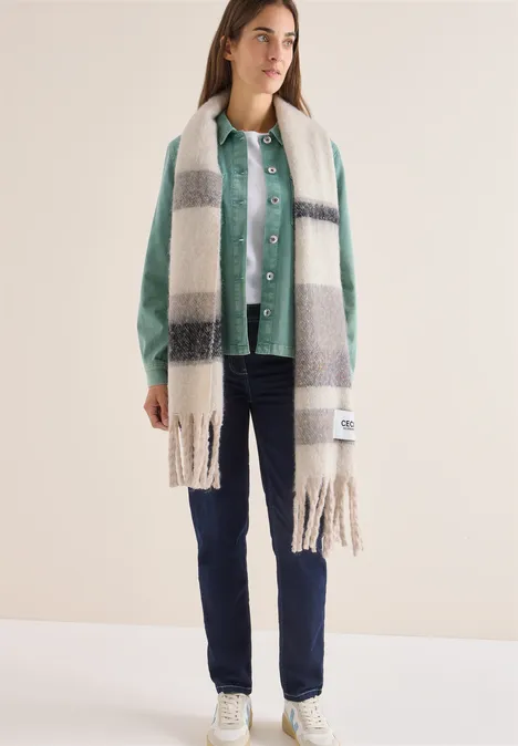 Gestreifter Schal cloudy silver melange