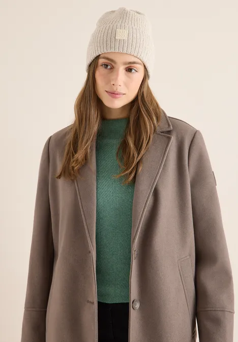 Beanie in Unifarbe alabaster beige melange