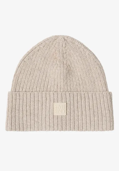 Beanie in Unifarbe alabaster beige melange