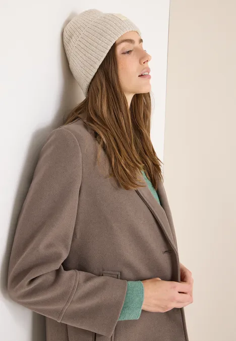 Beanie in Unifarbe alabaster beige melange