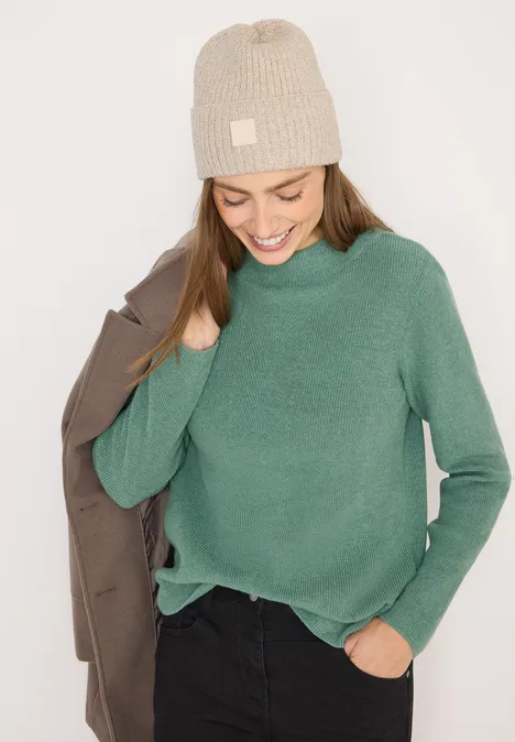 Beanie in Unifarbe alabaster beige melange