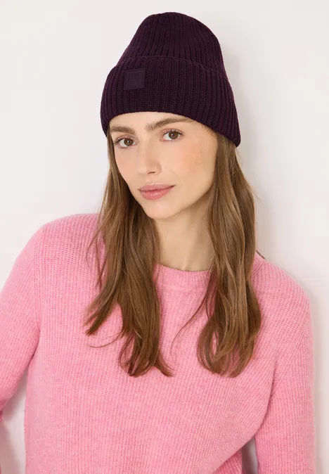 Beanie in Unifarbe eggplant red