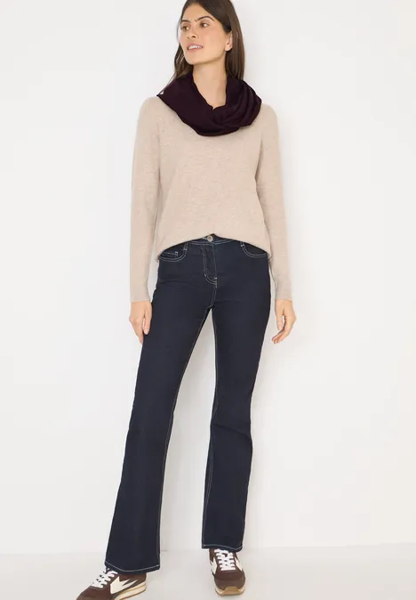Sjaal met lus eggplant red