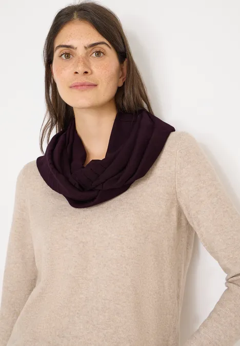 Sjaal met lus eggplant red