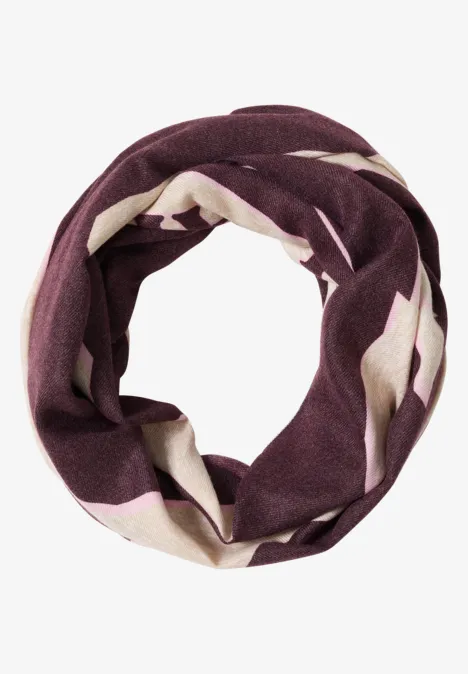 Gemusterter Print Loop Schal eggplant red