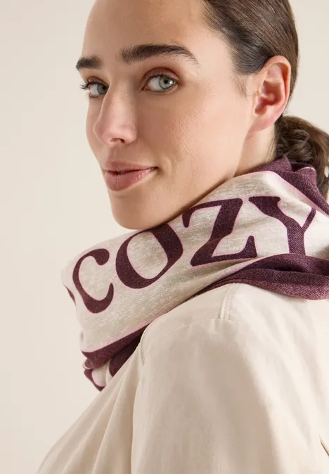 Gemusterter Print Loop Schal eggplant red