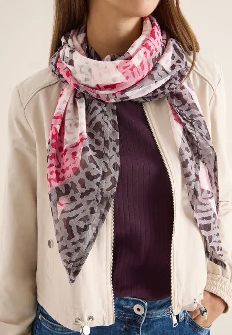 Tuch mit Ausbrennermuster eggplant red