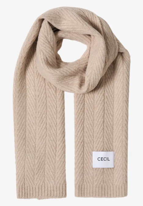 Strickschal mit Struktur sandalwood beige melange