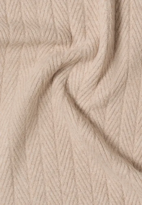 Strickschal mit Struktur sandalwood beige melange
