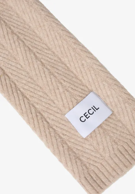 Strickschal mit Struktur sandalwood beige melange