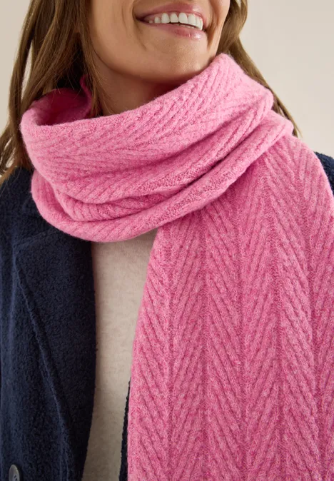 Strickschal mit Struktur dark blossom melange