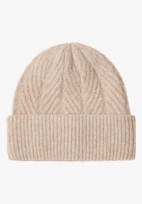 Strickmütze mit Struktur sandalwood beige melange