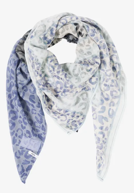 Foulard à motif dévoré blue navy