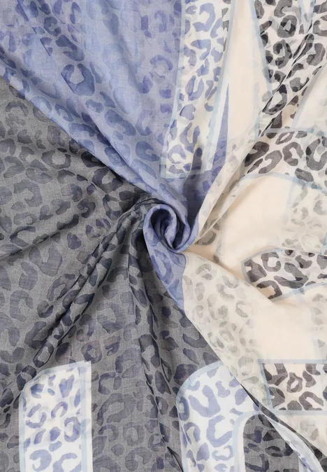 Foulard à motif dévoré blue navy