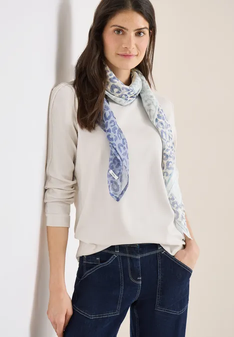 Foulard à motif dévoré blue navy