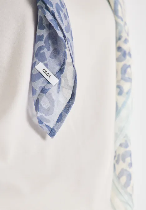 Foulard à motif dévoré blue navy